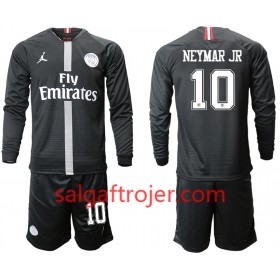 Paris Saint-Germain Fodboldtrøjer NEYMAR JR 10 Jodan Sort Børn 3. sæt 2018/19 Langærmet